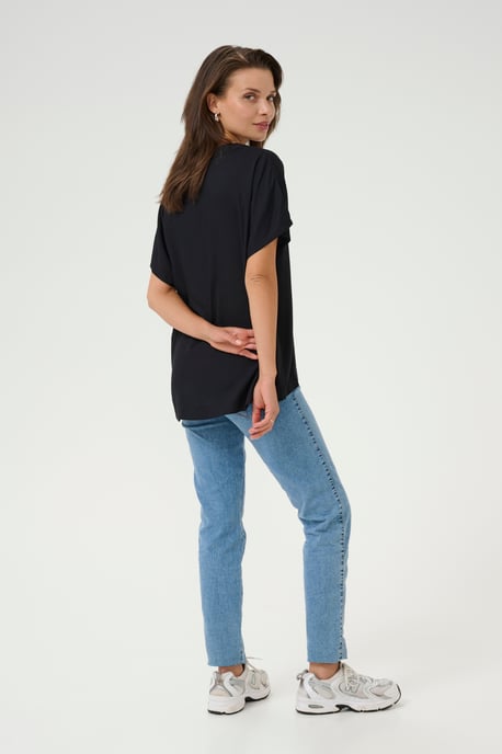Blouse met korte mouwen Regular fit Black - Image 2