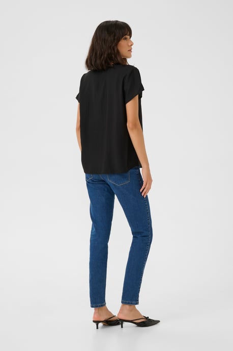 Blouse met korte mouwen Regular fit Black - Image 2