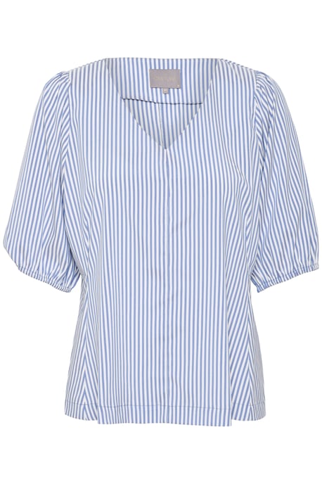 Blouse met korte mouwen Casual fit Mazarine Blue white - Image 4