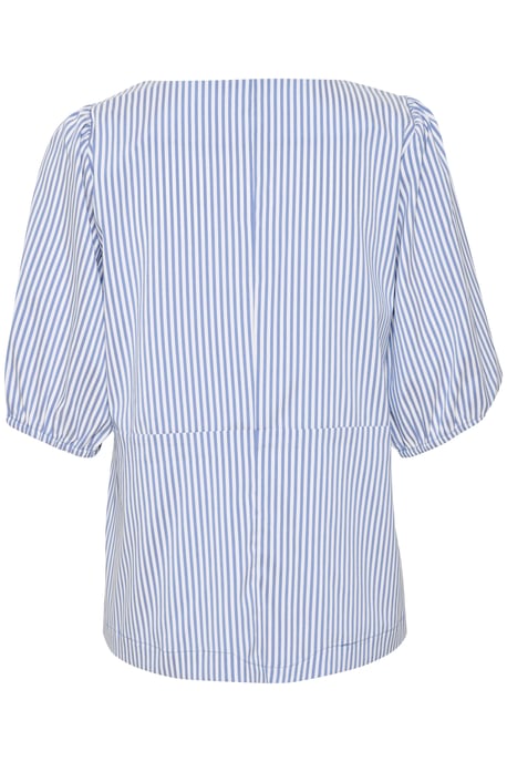 Blouse met korte mouwen Casual fit Mazarine Blue white - Image 5