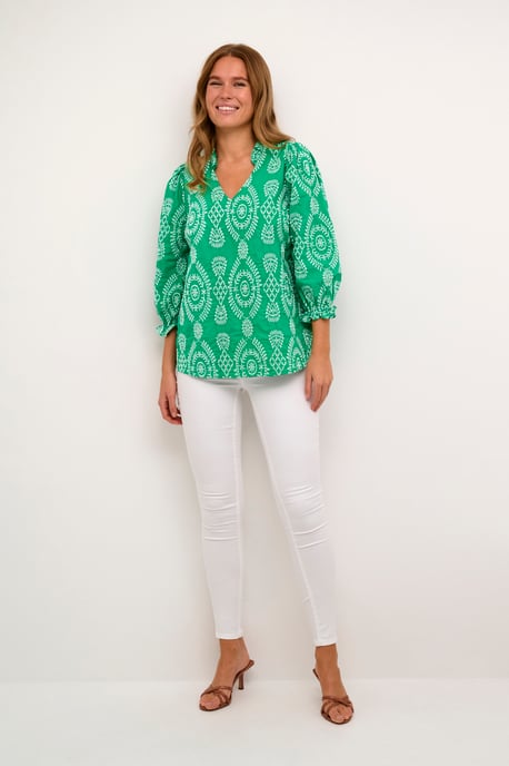 Blouse met korte mouwen Casual fit Holly Green - Image 1