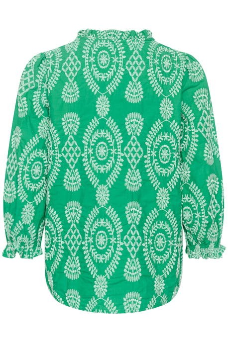 Blouse met korte mouwen Casual fit Holly Green - Image 5