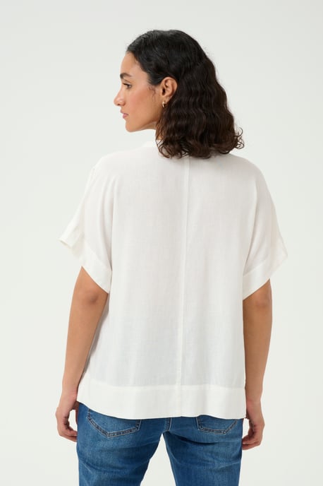 Blouse met korte mouwen Loose fit Chalk white - Image 3