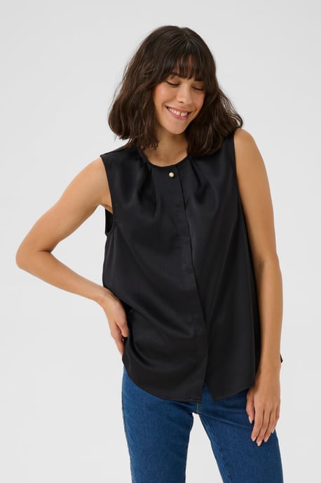 Mouwloos shirt Regular fit Black - Image 3
