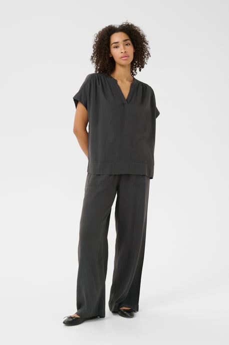 Blouse met korte mouwen Loose fit Black Oyster - Image 2