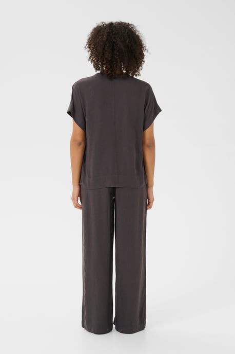 Blouse met korte mouwen Loose fit Black Oyster - Image 3