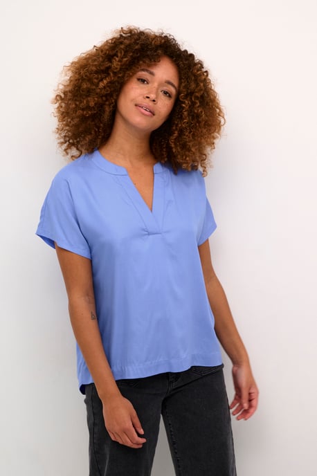 Blouse met korte mouwen Regular fit Ultramarine blue - Image 2