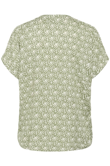 Blouse met korte mouwen Regular fit Oli Green / Chalk Print - Image 5