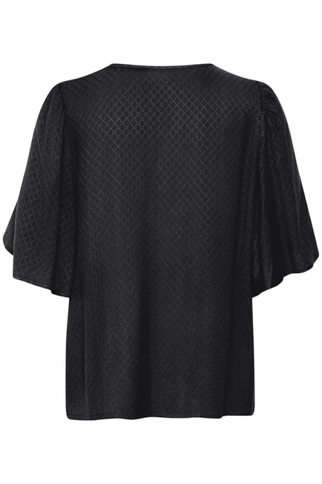Blouse met korte mouwen Loose fit Black - Image 5