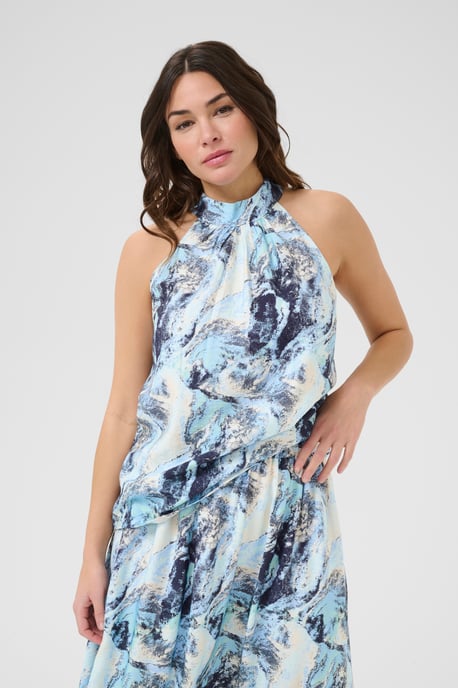 Mouwloos shirt A-shape Blue Organic Print blue - Image 3