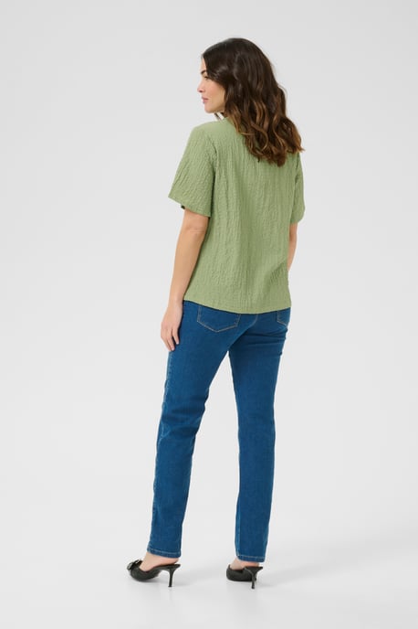 Blouse met korte mouwen Regular fit Oil Green - Image 2