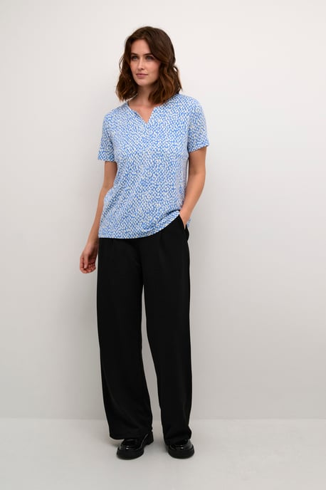 Blouse met korte mouwen Regular fit Ultramatine/Feather Gray Dot blue white - Image 1