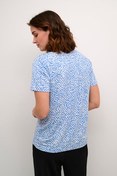 Blouse met korte mouwen Regular fit Ultramatine/Feather Gray Dot blue white - Image 3