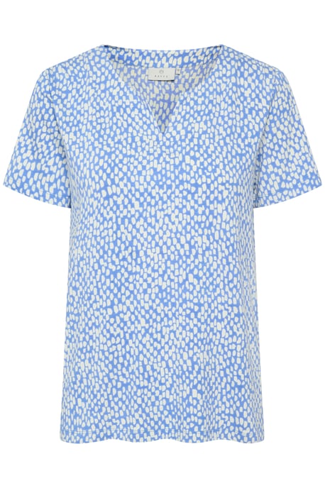 Blouse met korte mouwen Regular fit Ultramatine/Feather Gray Dot blue white - Image 4