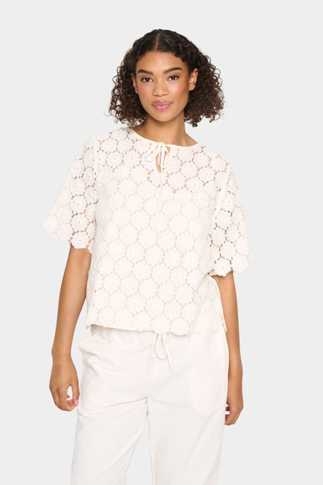 Blouse met korte mouwen Loose fit Sea Salt - Image 2
