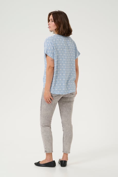 Blouse met korte mouwen Regular fit Blue/Moonstruck Print - Image 2
