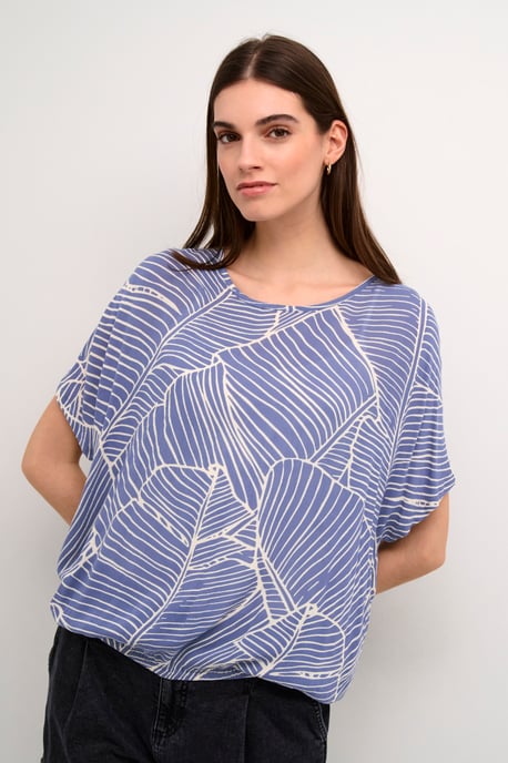 Mouwloos shirt Loose fit Indigo Blue/Turtledove Leaf - Image 2