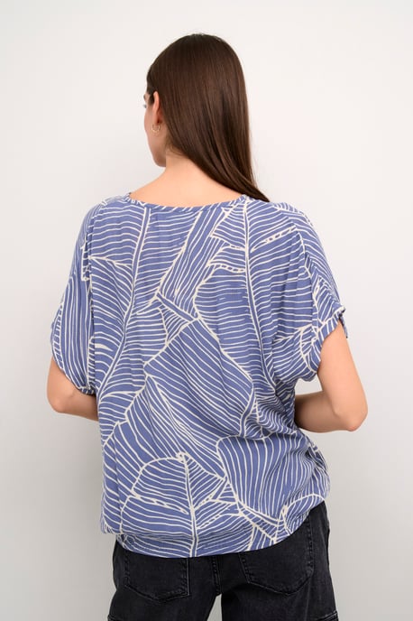 Mouwloos shirt Loose fit Indigo Blue/Turtledove Leaf - Image 3