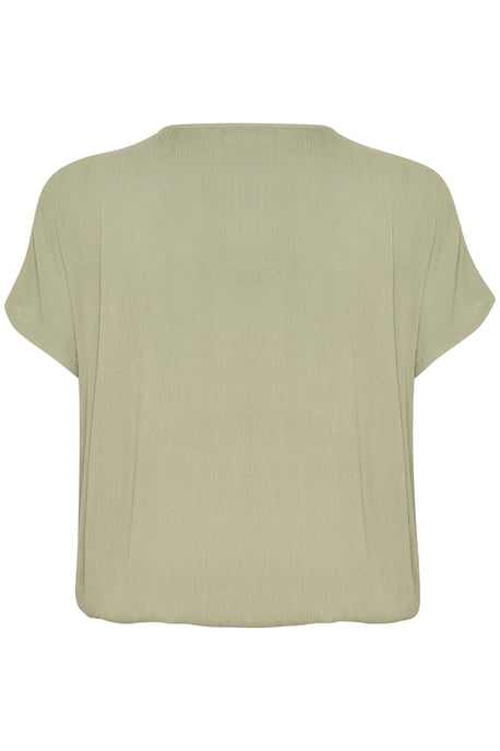 Blouse met korte mouwen Loose fit Oil Green - Image 5