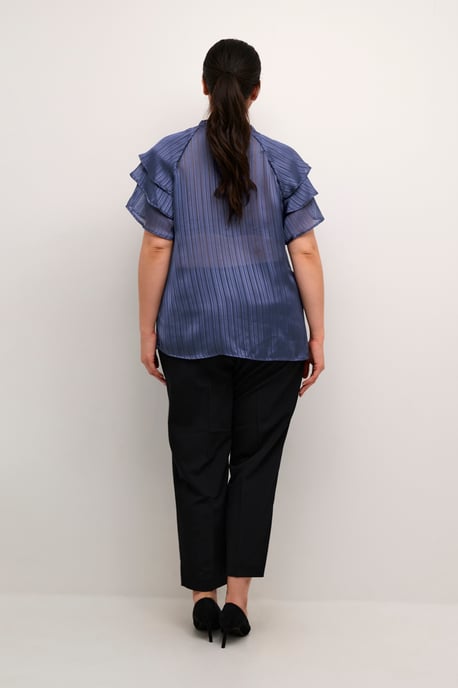 Blouse met korte mouwen Regular fit Blue Indigo - Image 2