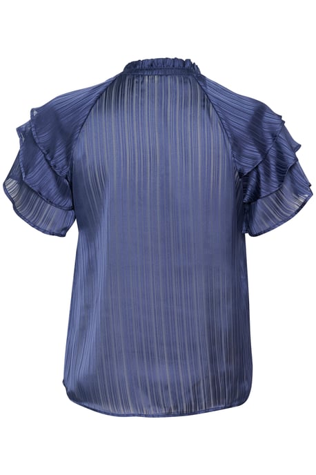 Blouse met korte mouwen Regular fit Blue Indigo - Image 5