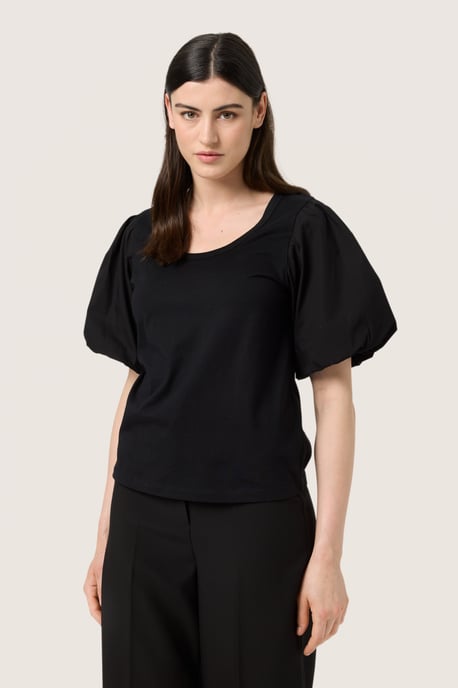 Blouse met korte mouwen Regular fit Blac - Image 2