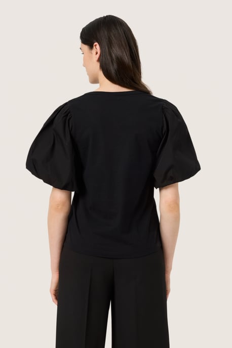 Blouse met korte mouwen Regular fit Blac - Image 3