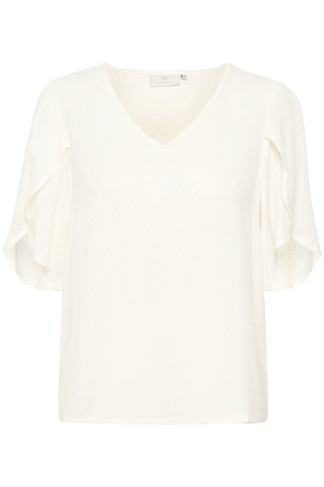 Blouse met korte mouwen Loose fit Chalk white - Image 3