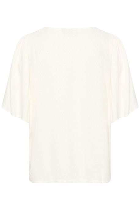 Blouse met korte mouwen Loose fit Chalk white - Image 4