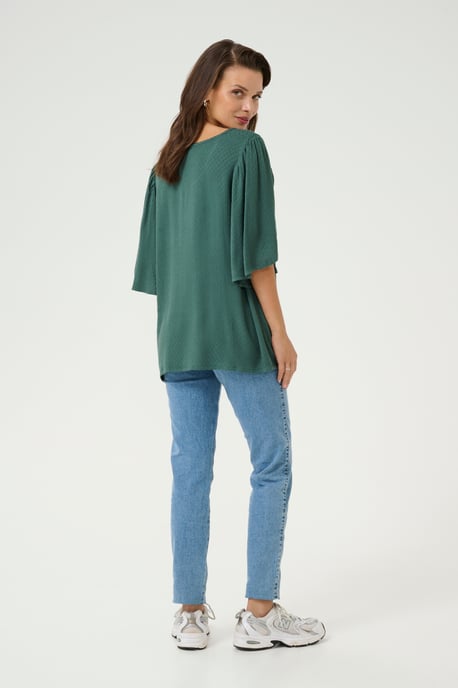 Blouse met korte mouwen Loose fit Garden Topiary green - Image 2