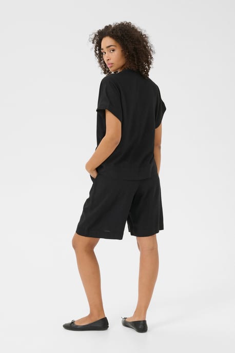 Blouse met korte mouwen Loose fit Black - Image 3