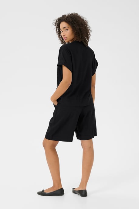Blouse met korte mouwen Loose fit Black - Image 4