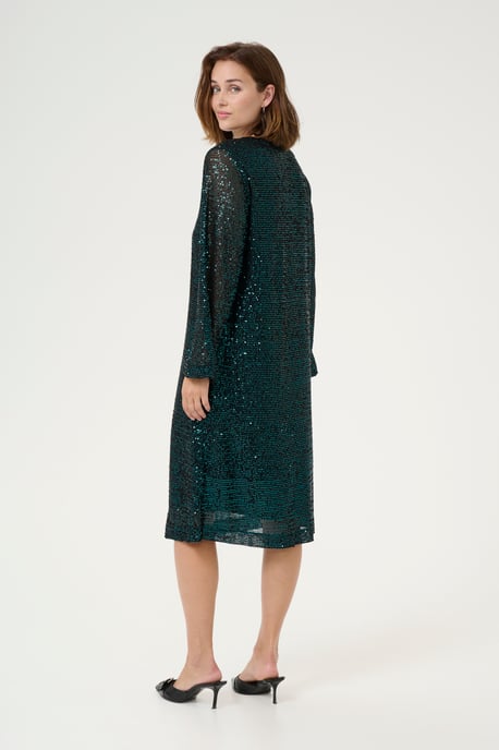 Jersey jurk A-shape Dark Green Sequin - Image 3