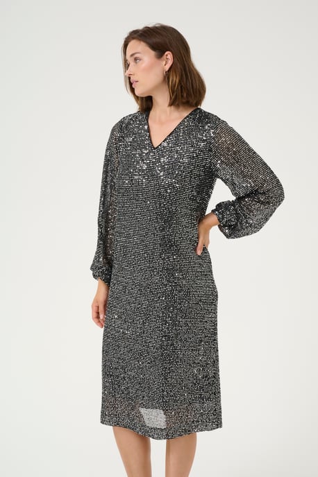 Jersey jurk A-shape Silver Sequin - Image 2