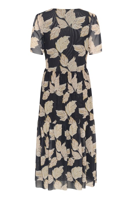 Jersey jurk Feminine Navy Leaf Print - Image 5