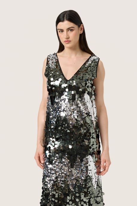 Jersey jurk Straight fit Silver Zig Zag silver - Image 3