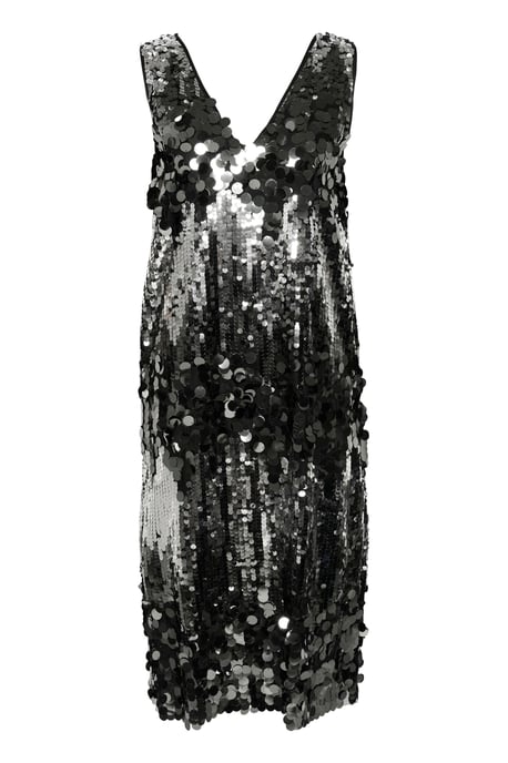 Jersey jurk Straight fit Silver Zig Zag silver - Image 4