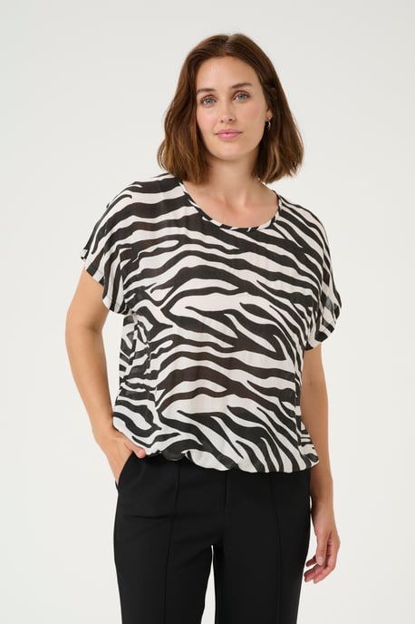 Mouwloos shirt Loose fit Black/Chalk Animal Print - Image 3