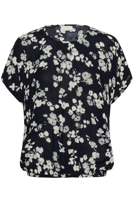 Blouse met korte mouwen Relaxed fit Marine Flower floral - Image 4