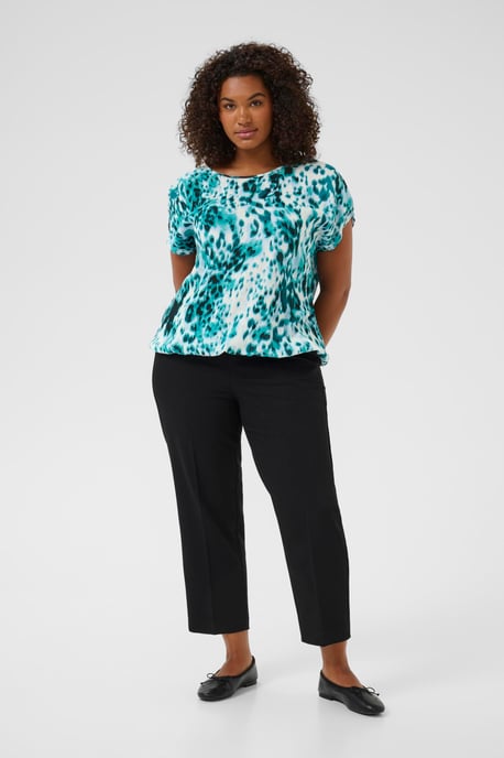 Mouwloos shirt Loose fit Teal Leopard Print - Image 2