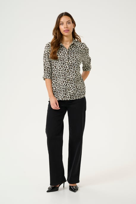 Blouse met korte mouwen Regular fit Multi Color Leo Print leopard - Image 1