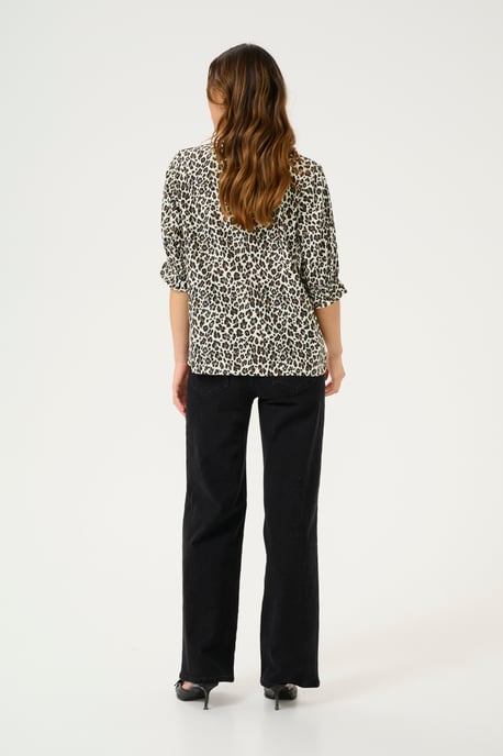 Blouse met korte mouwen Regular fit Multi Color Leo Print leopard - Image 2