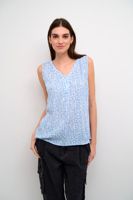 Mouwloos shirt Regular fit Vista Blue / Chalk Flower floral - Image 2