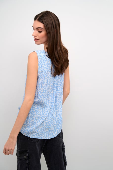 Mouwloos shirt Regular fit Vista Blue / Chalk Flower floral - Image 3