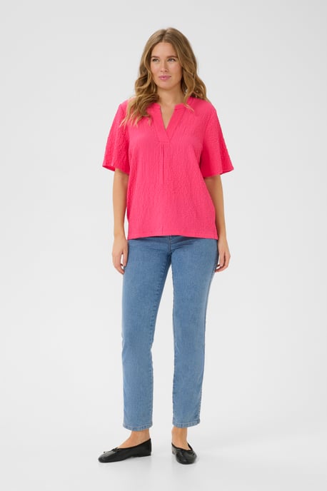 Blouse met korte mouwen Regular fit Raspberry pink - Image 1