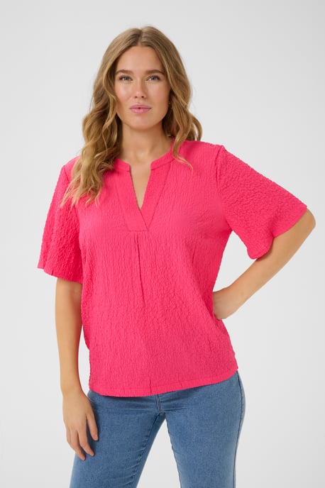 Blouse met korte mouwen Regular fit Raspberry pink - Image 3