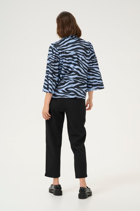 Blouse met korte mouwen Regular fit Blue / Black graphic - Image 2