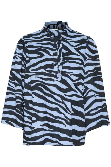 Blouse met korte mouwen Regular fit Blue / Black graphic - Image 4