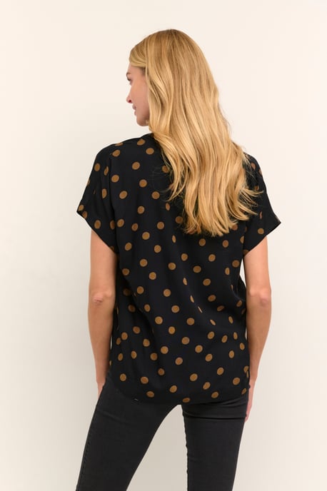 Blouse met korte mouwen Regular fit Black With Mustang Dot - Image 5
