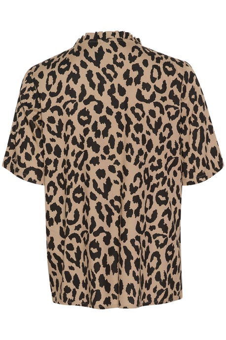 Blouse met korte mouwen Regular fit Brown/Black Animal Print - Image 5